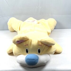Vintage 1998 Fisher Price Yellow Rumple Bear Blue Nose Floppy Plush 15" Teddy